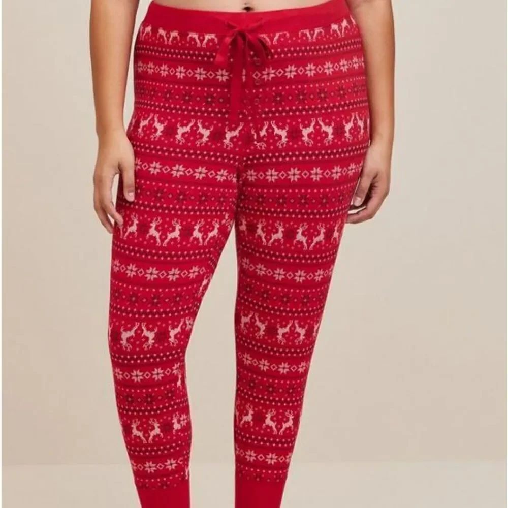 Torrid 2 fair isle red pajama bottoms